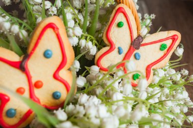 bir kelebek şeklinde kurabiye.