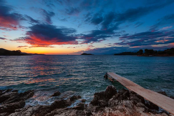 Colored sea sunset — Stock Photo, Image