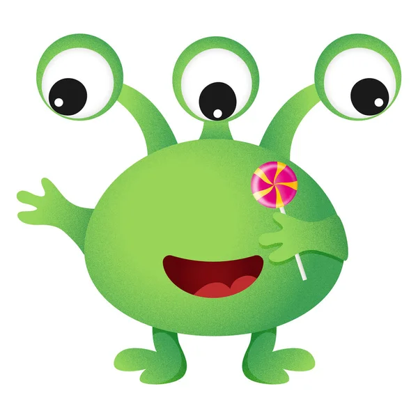 Kleurrijk schattig monster. Grappig stripfiguur. Vectorillustratie. — Stockvector