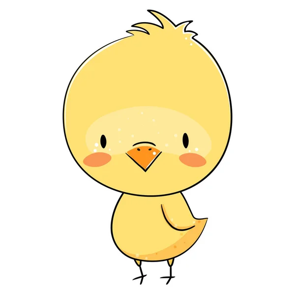 Милая маленькая желтая курица. Векторная иллюстрация. — стоковый вектор