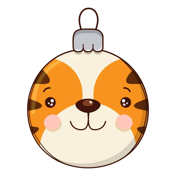Mignon personnage de boule d'arbre de Noël. Illustration vectorielle. — Image vectorielle