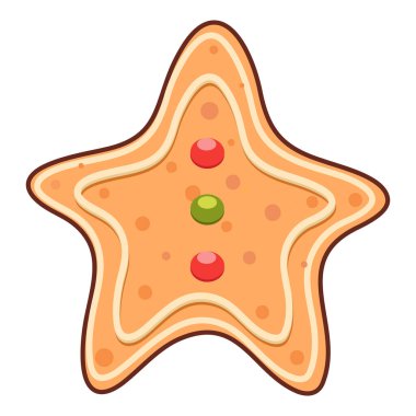 Tatlı, mutlu, zencefilli çörekler. Vektör stok illüstrasyonu.