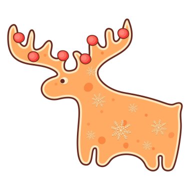 Tatlı, mutlu, zencefilli çörekler. Vektör stok illüstrasyonu.