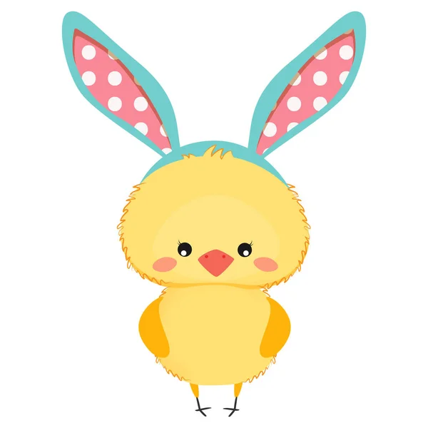 Linda nena con orejas de conejito. Ilustración vector Pascua. — Archivo Imágenes Vectoriales