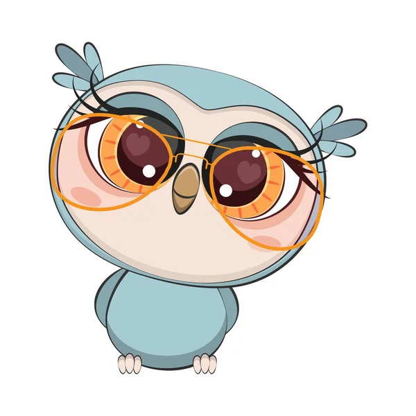 Cute cartoon owl. Funny birds. Vector illustration. — Image vectorielle