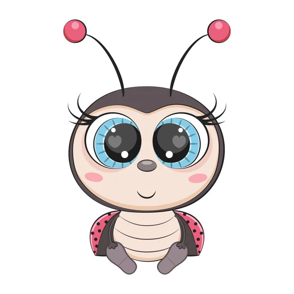 Cute cartoon ladybug, ladybird. Incect. Vector illustration. — Image vectorielle