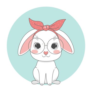 Sevimli paskalya tavşanı. Bahar tatili. Vektör illüstrasyonu.