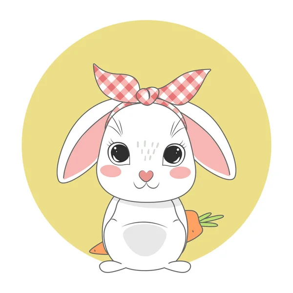 Милый пасхальный кролик. Весенние каникулы Векторная иллюстрация. — стоковый вектор