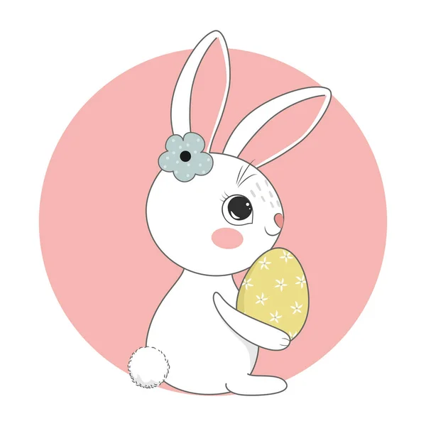 Mignon lapin de Pâques. Vacances de printemps. Illustration vectorielle. — Image vectorielle