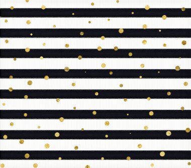 Black striped texture with golden dots. High quality illustration