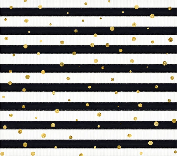Black striped texture with golden dots. High quality illustration