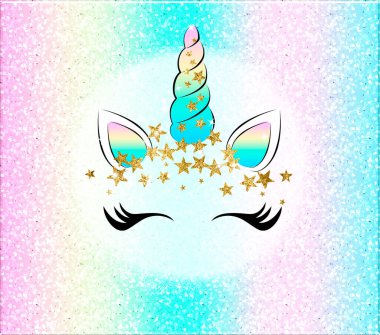 Unicorn rainbow sparkle background. High quality illustration