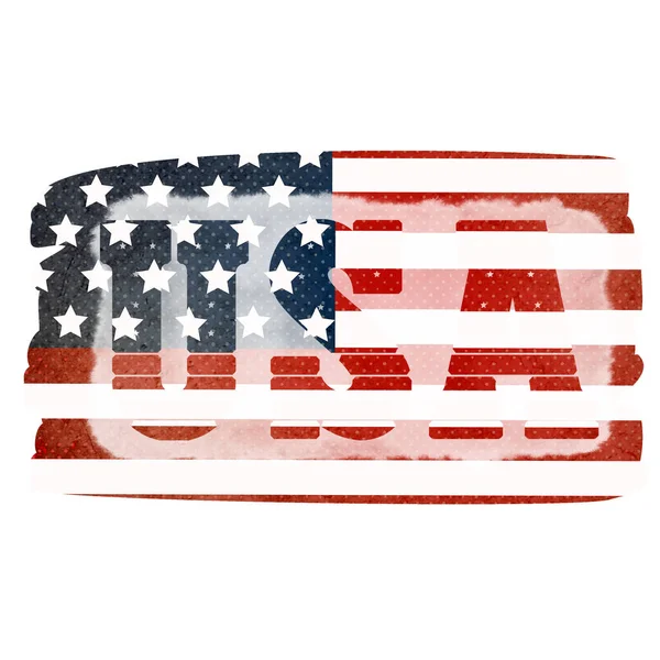 4Th July Celebration American Flag Design High Quality Illustration — 图库照片