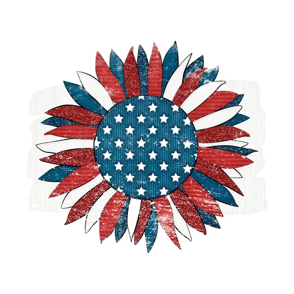 American Sunflower Shape Sublimation Design Stock Illustration High Quality Illustration — Stok fotoğraf