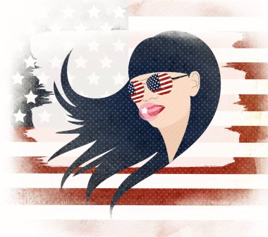 4th of July celebration. American flag design. High quality illustration.