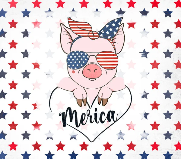 4th of July celebration. American flag design. High quality illustration.