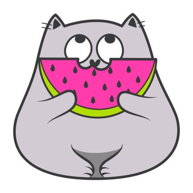 Doodle yaz kedisi. Vektör hisse çizimi. 