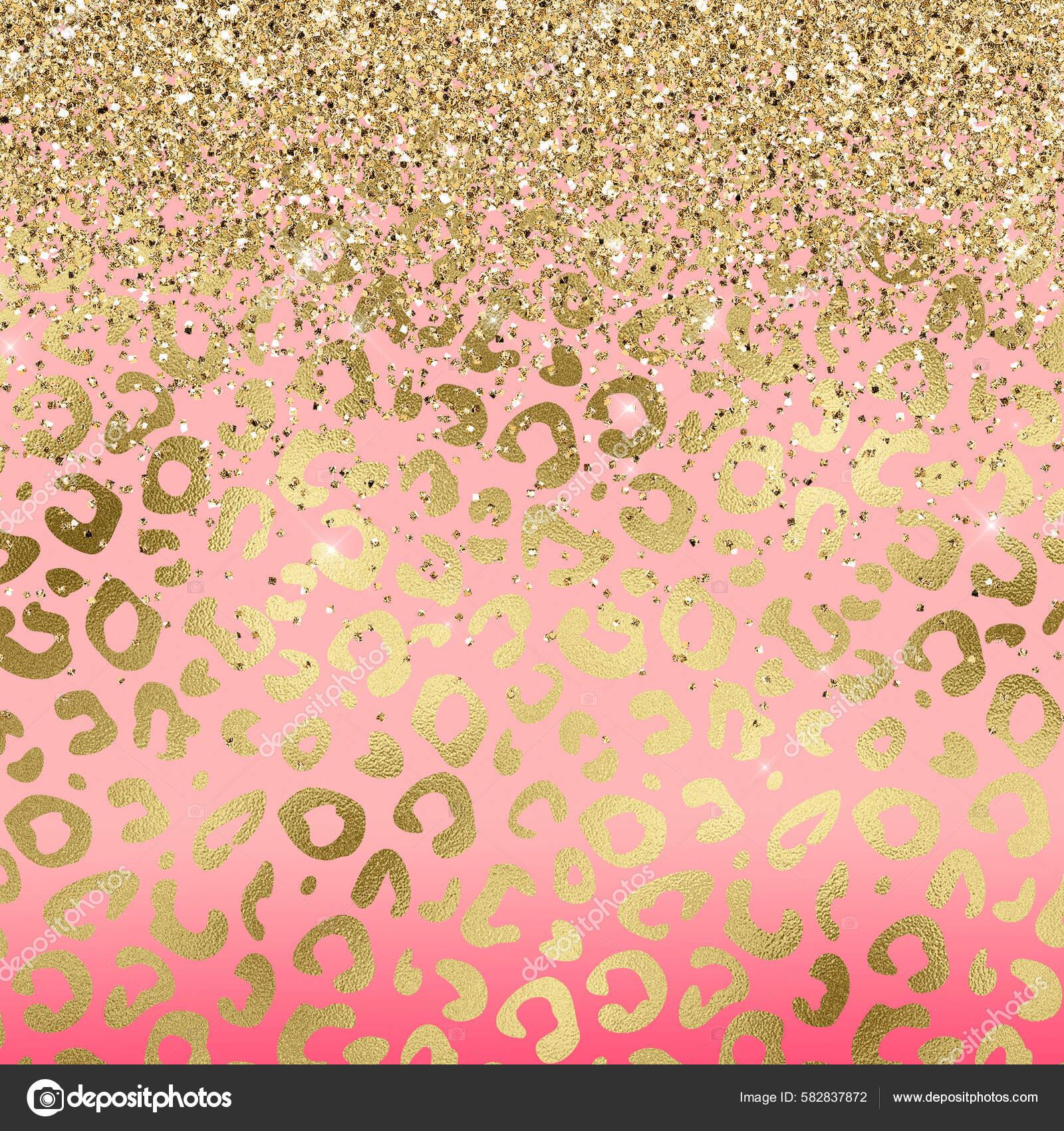 Golden Leopard Print Texture Gold Glitter Gradienr Background Illustration  Stock Photo by ©nadyushka_art 582837872