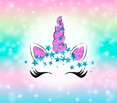Unicorn rainbow sparkle background. High quality illustration