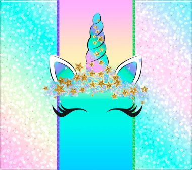 Unicorn rainbow sparkle background. High quality illustration