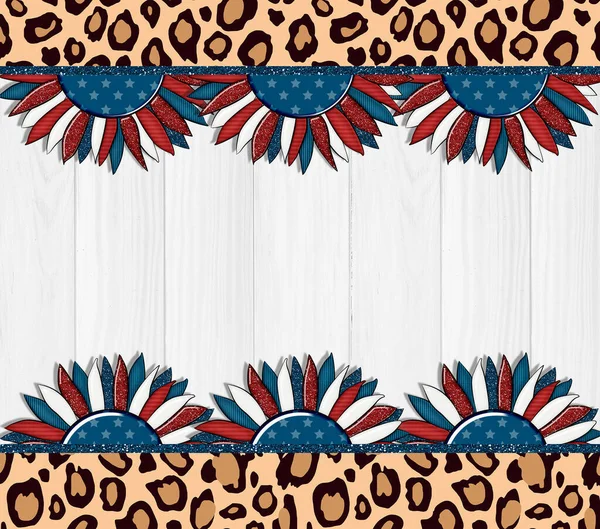 American Sunflower Tumbler Wrap Design Stock Illustration High Quality Illustration — Stock Photo, Image
