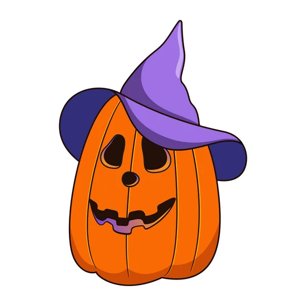 Feliz Abóbora Halloween Isolado Fundo Branco Ilustração Estoque Vetorial — Vetor de Stock