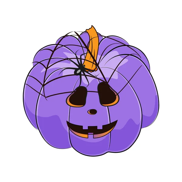 Joyeux Halloween Citrouille Isolé Sur Fond Blanc Illustration Vectorielle — Image vectorielle