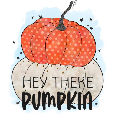 Watercolor fall pumpkin arrangement, beautiful autumn decoration, isolated on white background. Watercolor white pumpkin with yellow and orange dry leaves and tree branches.