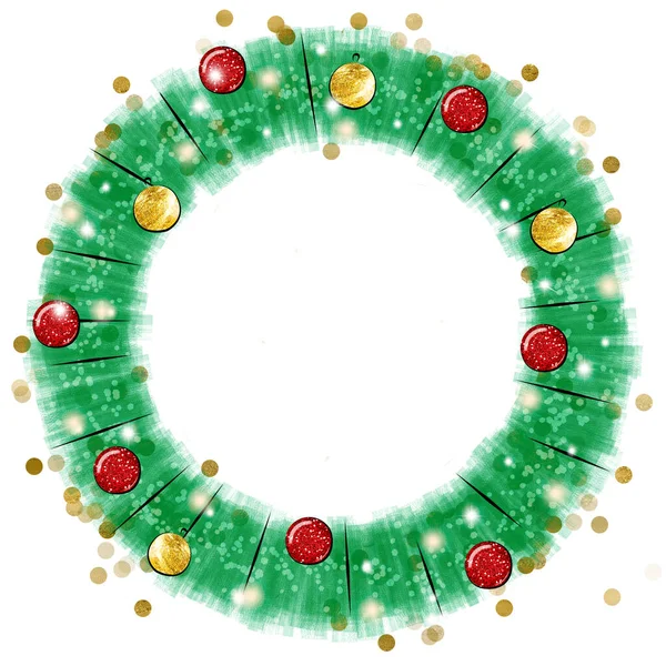 Merry Christmas Wreath Different Decorating Purposes High Quality Illustration — 스톡 사진