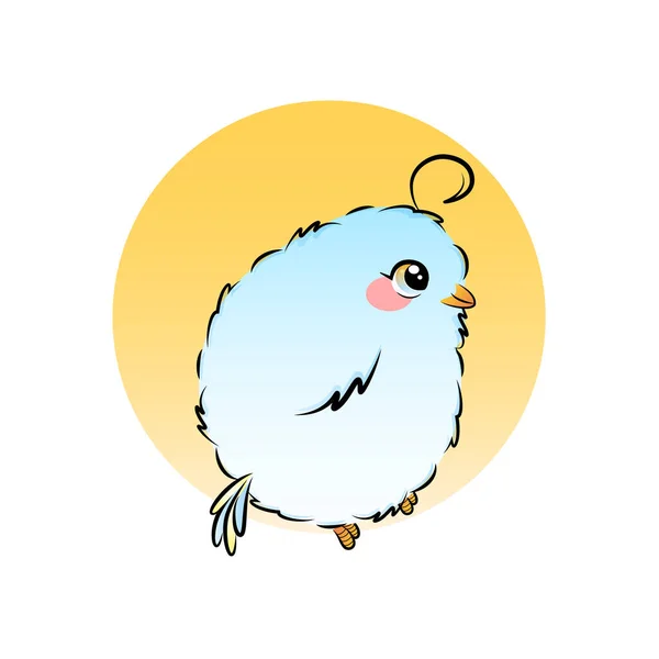 Cute Little Blue Bird Cartoon Style Vector Stock Illustration —  Vetores de Stock