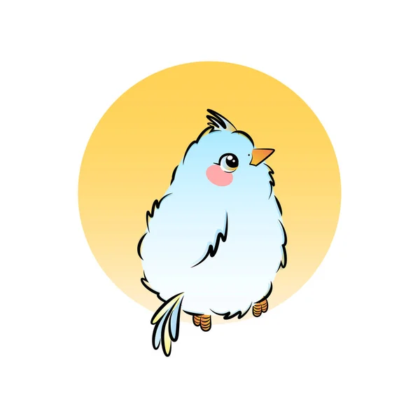 Cute Little Blue Bird Cartoon Style Vector Stock Illustration — Image vectorielle