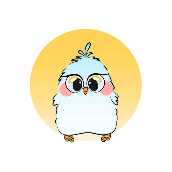 Cute Little Blue Bird Cartoon Style Vector Stock Illustration —  Vetores de Stock