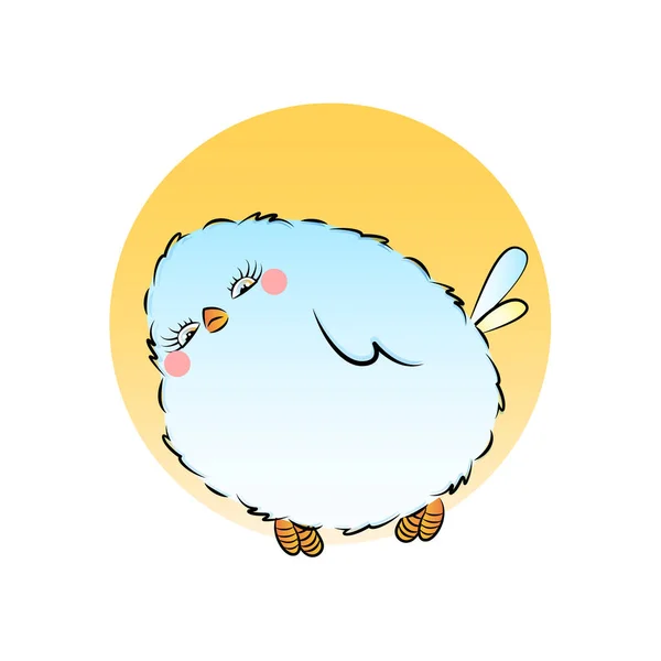 Cute Little Blue Bird Cartoon Style Vector Stock Illustration — Archivo Imágenes Vectoriales