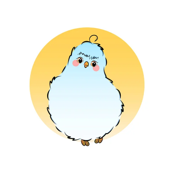 Cute Little Blue Bird Cartoon Style Vector Stock Illustration —  Vetores de Stock