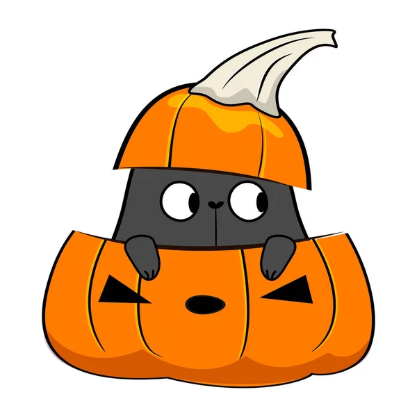 Halloween Cat Doodle Style Vector Stock Illustration — Stock Vector
