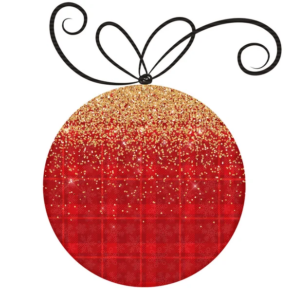 Feliz Natal Bola Glitter Vermelho Ilustração Alta Qualidade — Fotografia de Stock