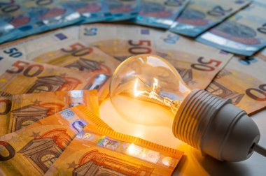 Ampul yandı, etrafta Euro banknotları vardı. Elektrik tarifelerinde artış, enerji bağımlılığı, enerji kaynakları ve enerji arzında artış.