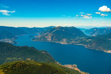 Panorama on Lake Como, with Bellagio, Tremezzina, Villa Balbianello, a glimpse of Lake Lugano, photographed from Alpe Giumello.