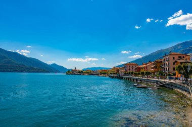 The town of Gravedona, on Lake Como, photographed on a summer day.