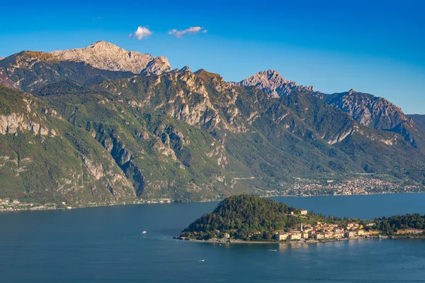 Panorama Jezera Como Vyfocené Kostela San Martino Griante Ukazuje Severní — Stock fotografie