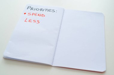 Defterin sayfasında 