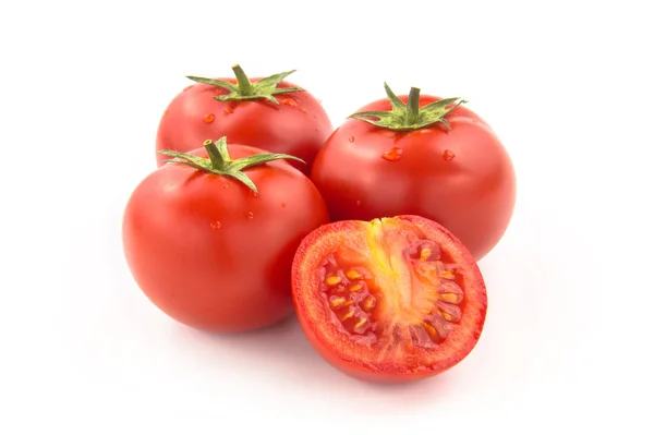 Quattro pomodori affettati — Foto Stock