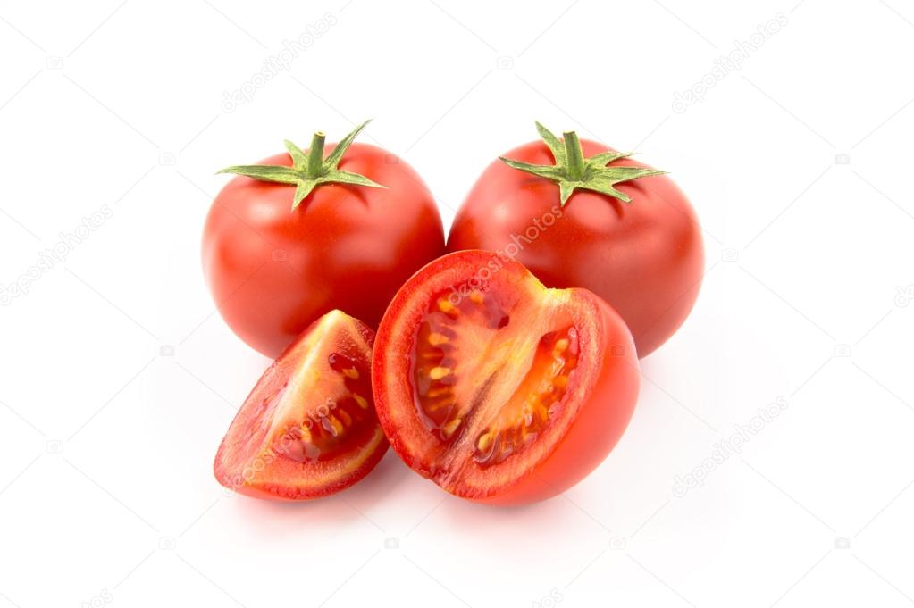 Three Sliced Tomatoes