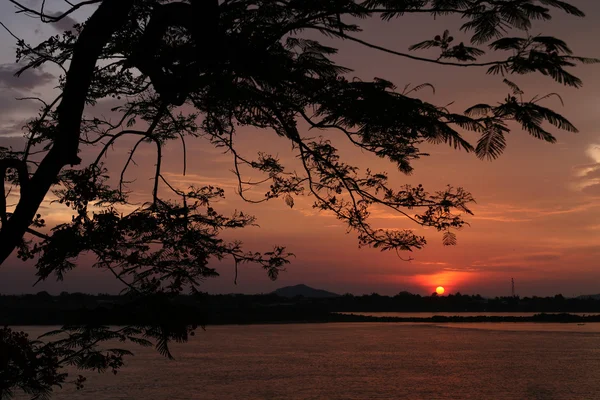 Mekongfloden Staden Savannakhet Centrala Lao Southeastasia — Stockfoto