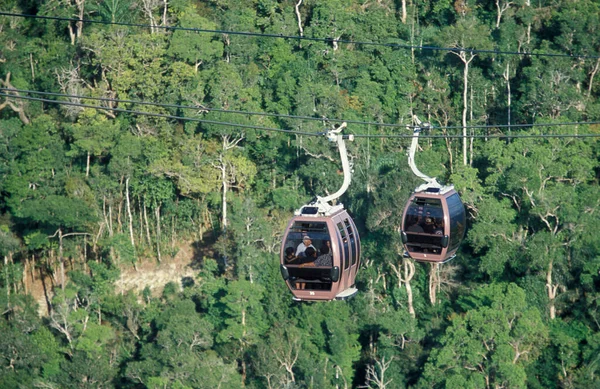 Teleférico Paisaje Selva Área Montaña Gunung Machinchang Isla Langkawi Malasia — Foto de Stock