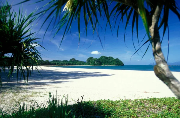 Пляж Ландшафтным Наер Айер Хангат Деревня Севере Острова Лангкави Малайзии — стоковое фото