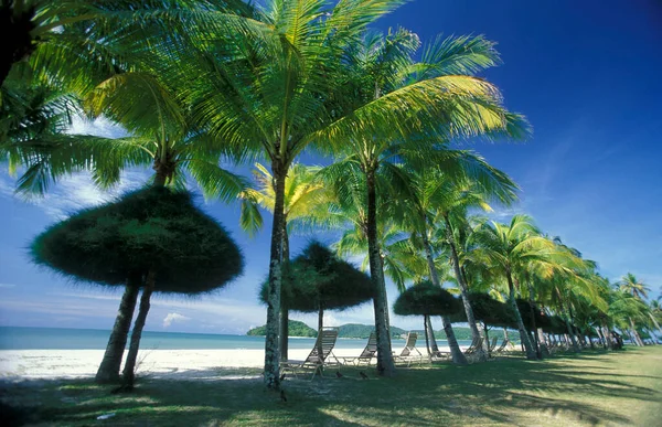 Uma Praia Com Paisagem Naer Ayer Hangat Village Norte Ilha — Fotografia de Stock