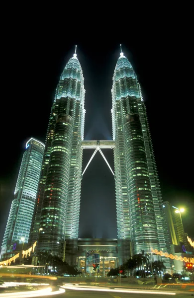 Arquitetura Das Torres Gêmeas Petronas Cidade Kuala Lumpur Malásia Malásia — Fotografia de Stock