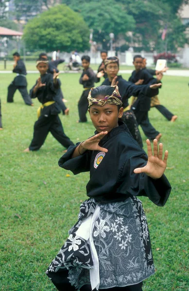 Una Mujer Arte Marcial Deporte Ciudad Kuala Lumpur Malasia Malasia —  Fotos de Stock