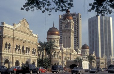 Malezya 'nın Kuala Lumpur şehrindeki Sultan Abdul Samad Binası ve Sarayı. Malezya, Kuala Lumpur, Ocak 2003